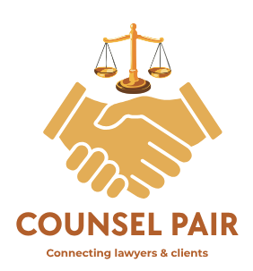 Counsel Pair Logo ConceptsTrustworthy Legal Connection EmblemProfessional Lawyer-Client LinkmarkCounsel Pair Legal BridgeAttorney-Client Nexus MarkJudicial Partnership Crest (2)